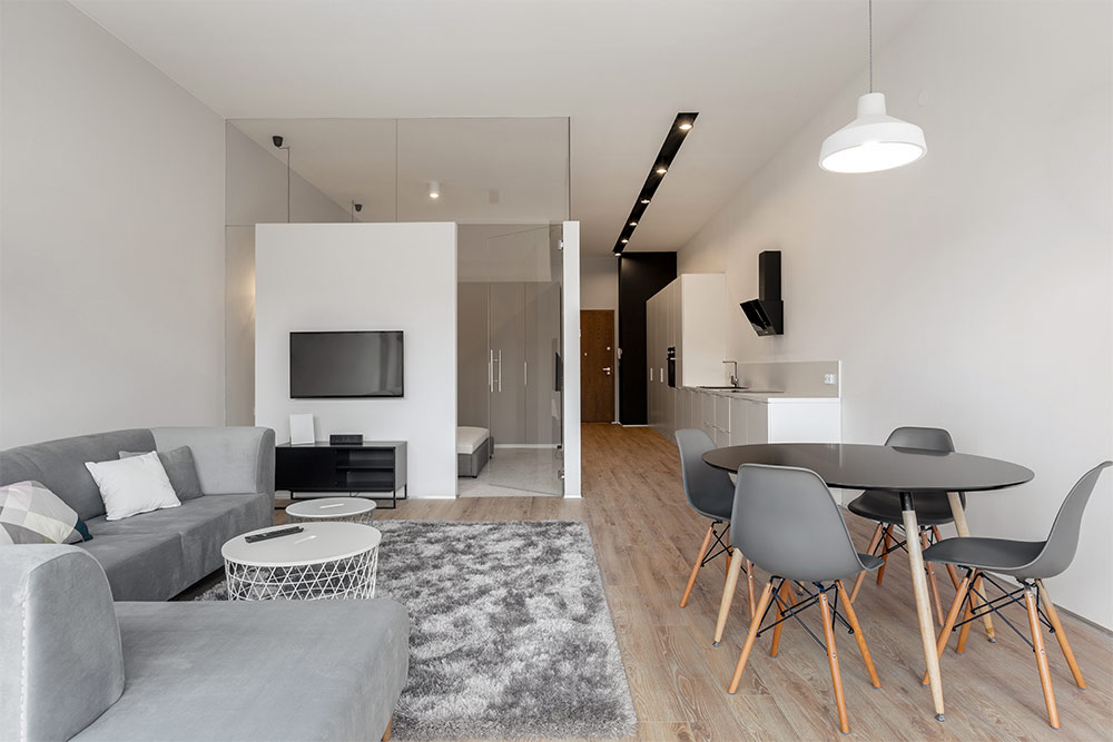 Home design at low cost with living room partition- Beautiful Homes