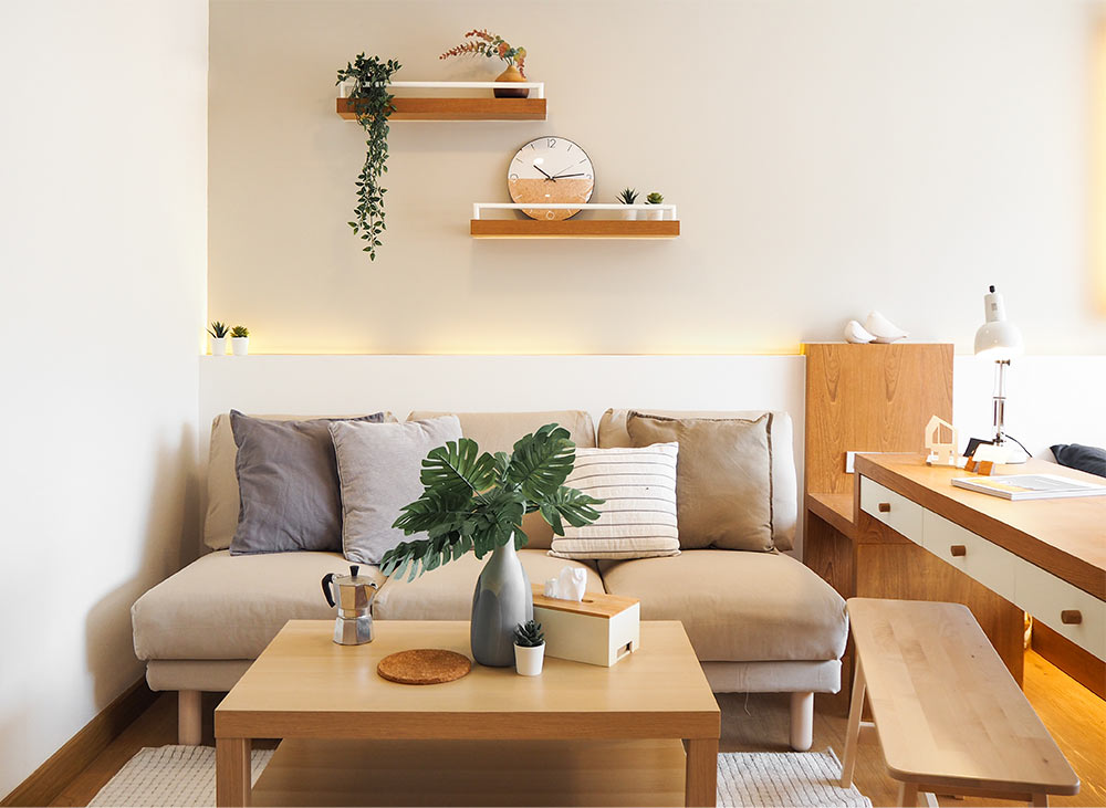Low budget flat interior design with recessed lighting- Beautiful Homes