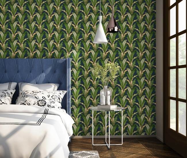 Nature inspired wallpaper design for bedroom walls - Beautiful Homes