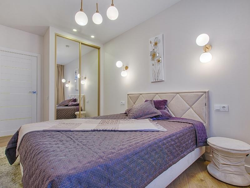 Monochrome teenage girls’ bedroom design with pendant & ceiling lights - Beautiful Homes