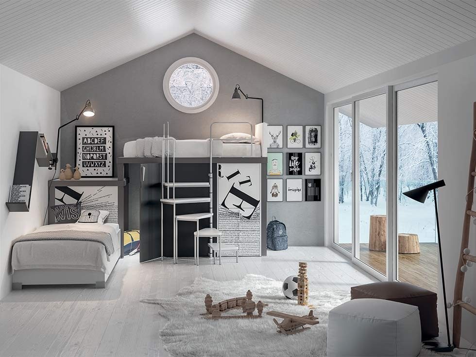 Trundle bedroom design with a black & white theme - Beautiful Homes Trundle bedroom design with a black & white theme - Beautiful Homes