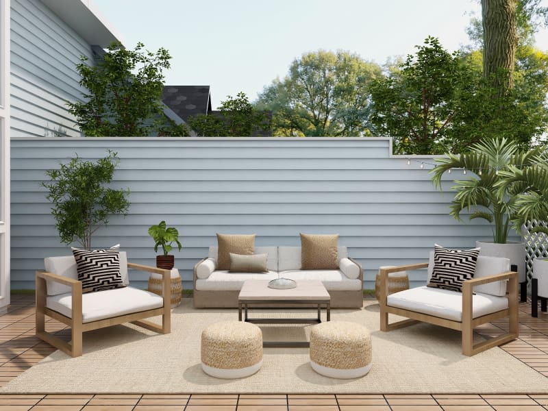 Add furniture in your private home terrace garden with greenery - Beautiful Homes