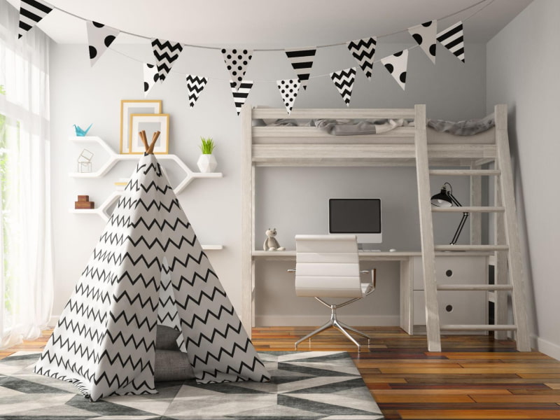 Ceiling décor for a football-themed childrens bedroom - Beautiful Homes Ceiling décor for a football-themed childrens bedroom - Beautiful Homes