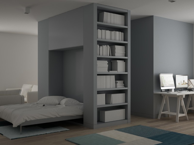 Hanging wall bed for your studio apartment - Beautiful Homes