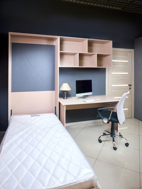 Murphy bed ideas with study table for your bedroom interiors - Beautiful Homes