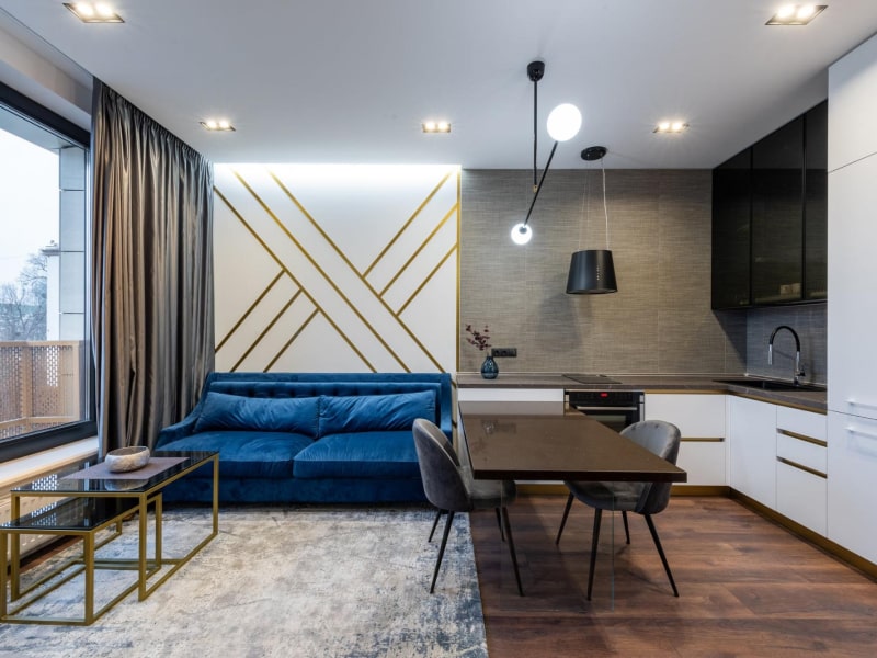 Wall mural design with geometric patterns - Beautiful Homes