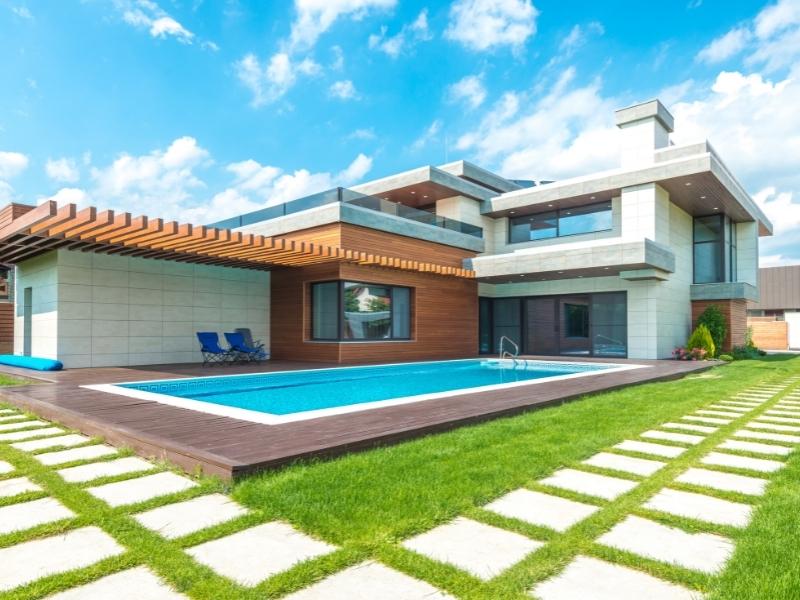 Grey & brown simple house outside colour combination - Beautiful Homes