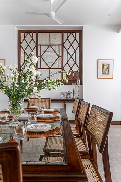 Dining room design with glass top table - Beautiful Homes