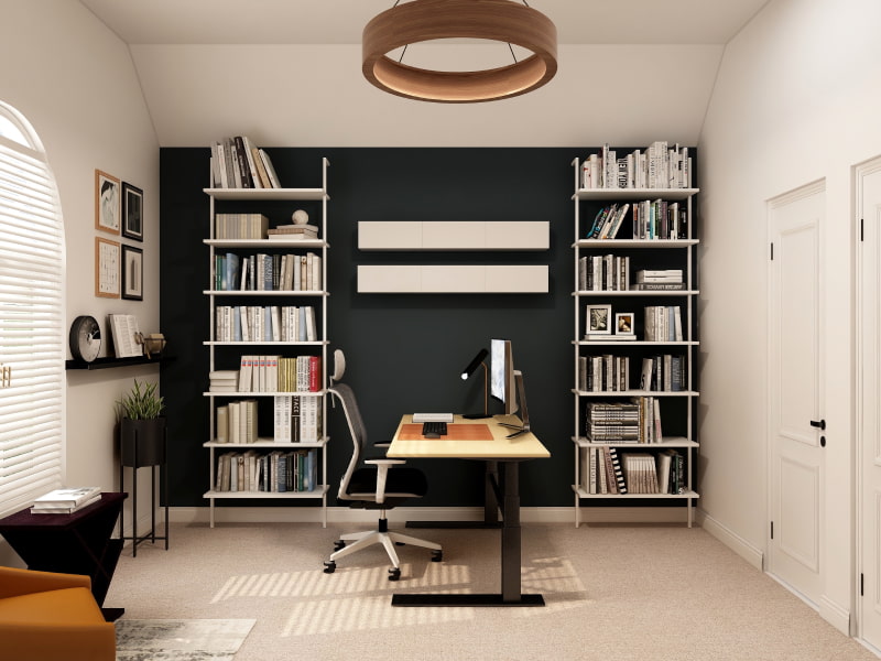 Ceiling lights for study room with black walls - Beautiful Homes