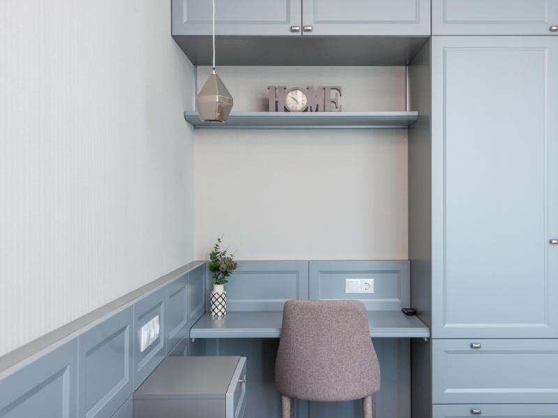 Corner wall mounted study table design ideas for small study room - Beautiful Homes