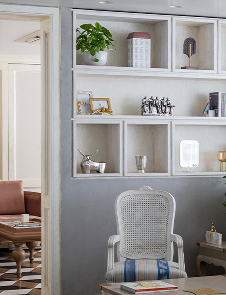Built in wall shelf design in the living room - Beautiful Homes