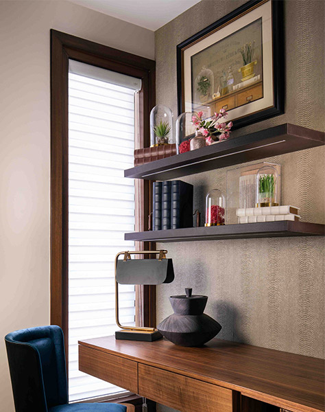 Floating wall shelf design in the study room space - Beautiful Homes