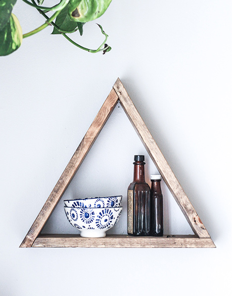 Triangle hanging wall shelf design for your home - Beautiful Homes