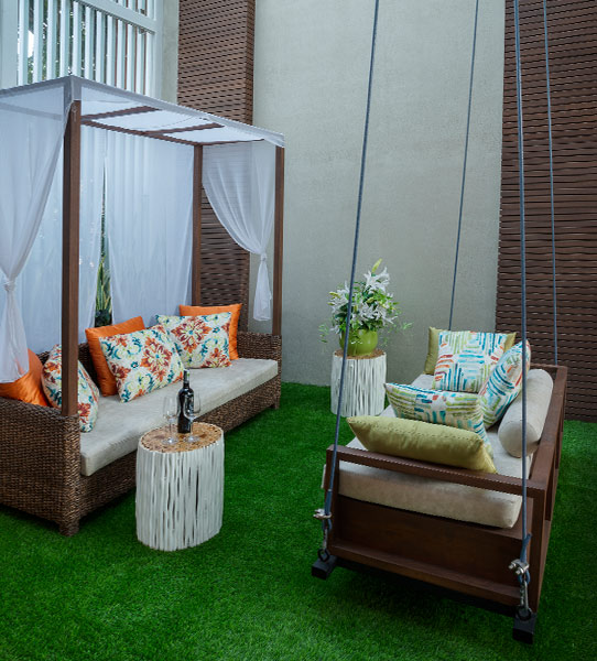 Hanging sofa swing for terrace - Beautiful Homes Hanging sofa swing for terrace - Beautiful Homes