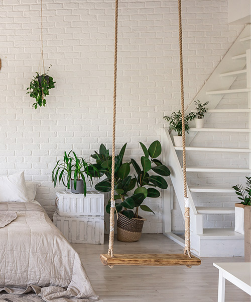 Hanging wooden swing for hall - Beautiful Homes Hanging wooden swing for hall - Beautiful Homes