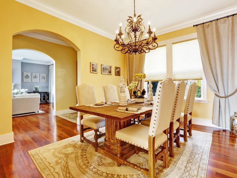 Yellow arch design for your living room - Beautiful Homes