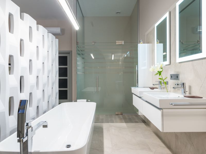 Glass shower partition design for bathroom - Beautiful Homes