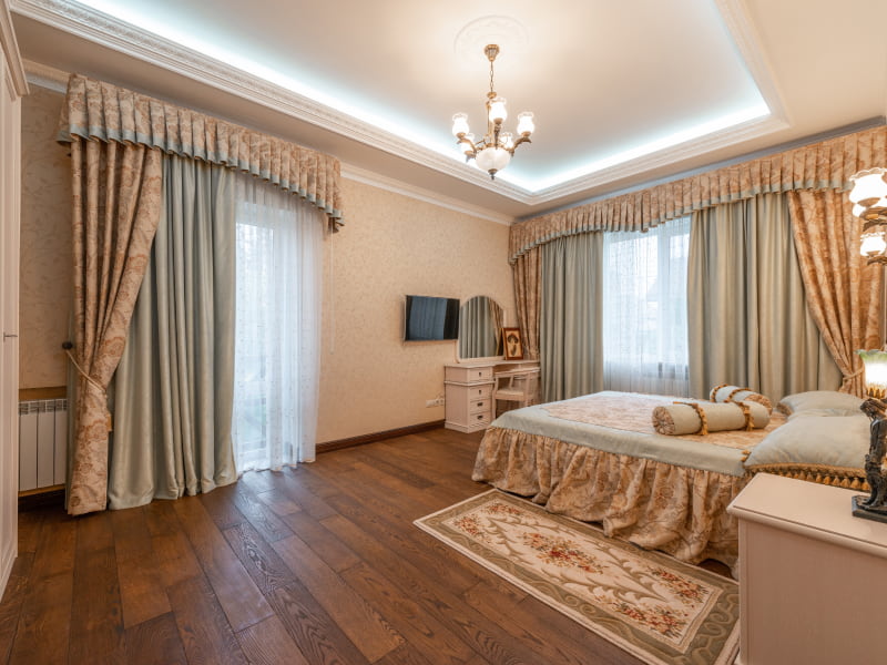 Abstract textile patterns for the bedroom interiors - Beautiful Homes