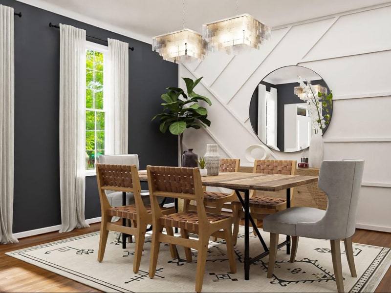 House renovation design with adding a mirror & pendant lights to the room - Beautiful Homes