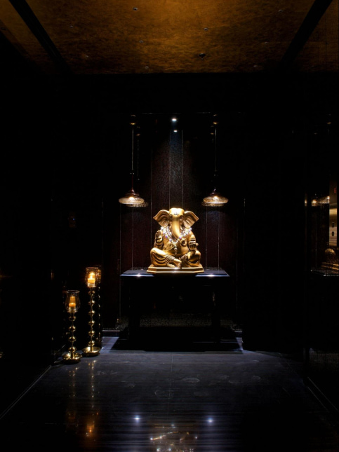 Classy granite material for the pooja room design - Beautiful Homes