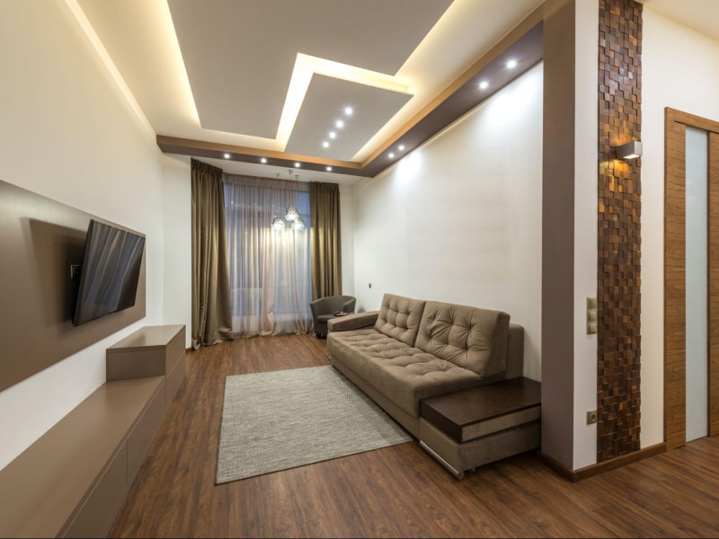 POP ceiling design with lighting options for the living room - Beautiful Homes