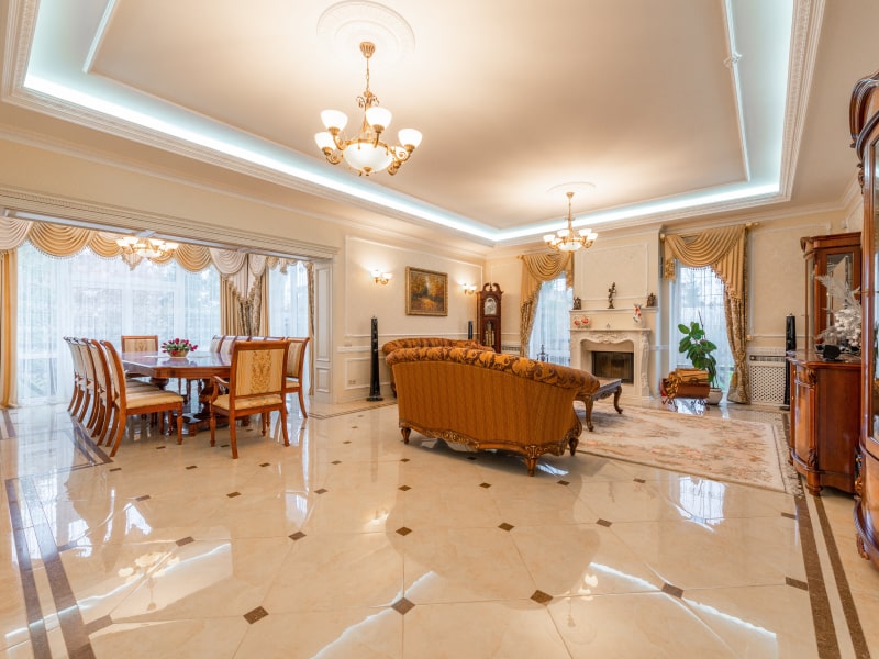 Recessed ceiling lights for living cum dining area - Beautiful Homes