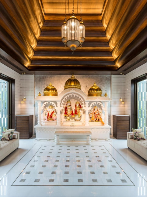 White pooja room ideas for your home design - Beautiful Homes