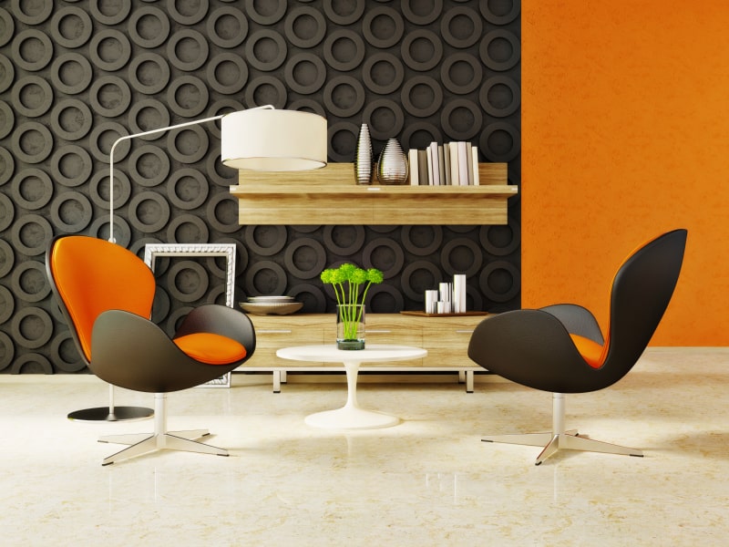 Black colour combination with orange - Beautiful Homes