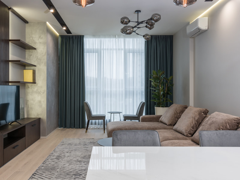 New age TV design with floating shelves - Beautiful Homes