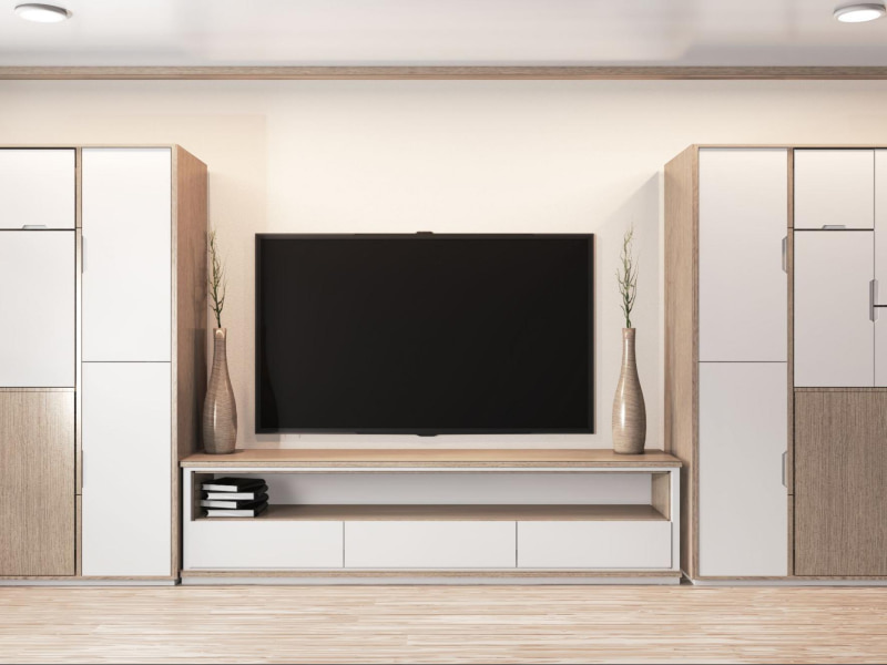 Classic wardrobe with a TV unit for home - Beautiful Homes