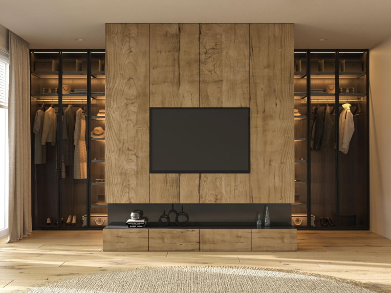 Modern TV wardrobe design for living room - Beautiful Homes