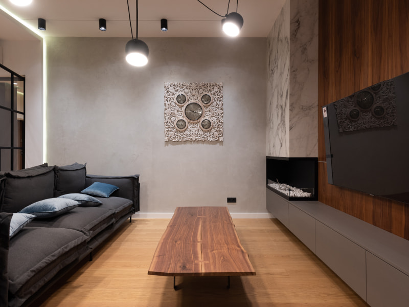 Modern TV console unit design with sleek doors for an expensive look - Beautiful Homes Modern TV console unit design with sleek doors for an expensive look - Beautiful Homes