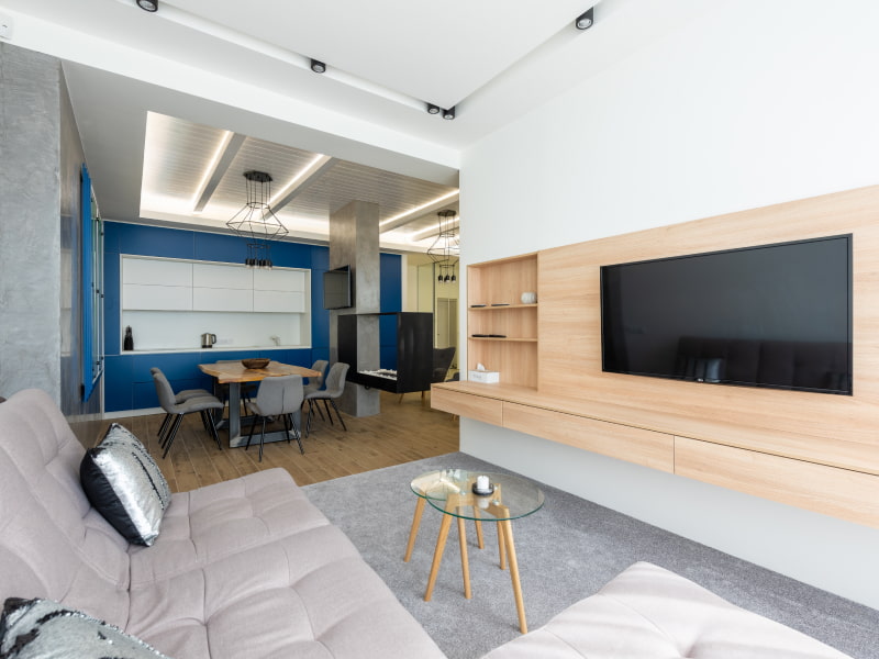 Suspended base unit for TV console design with an expensive look - Beautiful Homes Suspended base unit for TV console design with an expensive look - Beautiful Homes