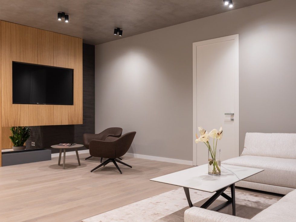 In-built wooden TV console wall for the living room - Beautiful Homes In-built wooden TV console wall for the living room - Beautiful Homes