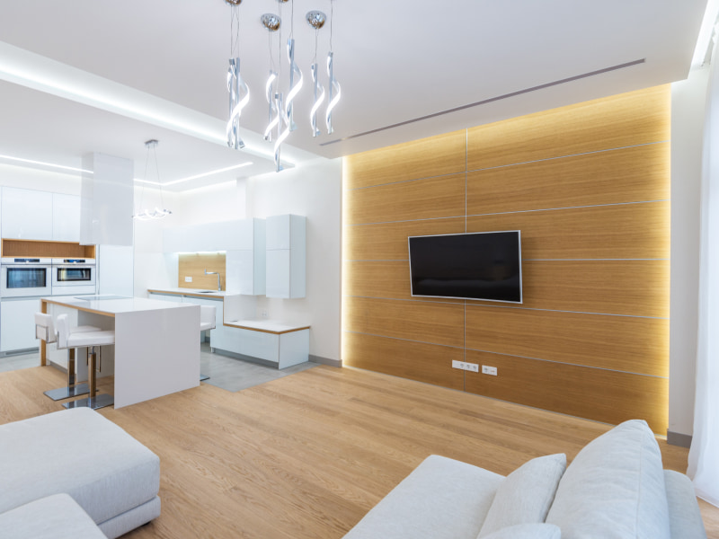 TV console unit design with integrated led lights for an expensive look - Beautiful Homes TV console unit design with integrated led lights for an expensive look - Beautiful Homes