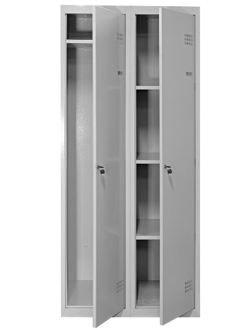 Simple 2 door steel wardrobe design for Indian bedroom interiors - Beautiful Homes