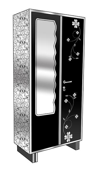 Steel wardrobe design with mirror for the bedroom - Beautiful Homes