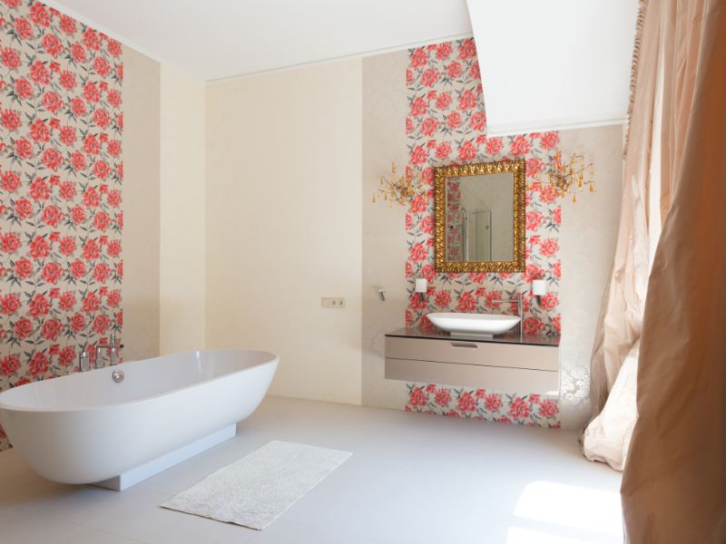 Floral wallpapers for bathroom for your house - Beautiful Homes