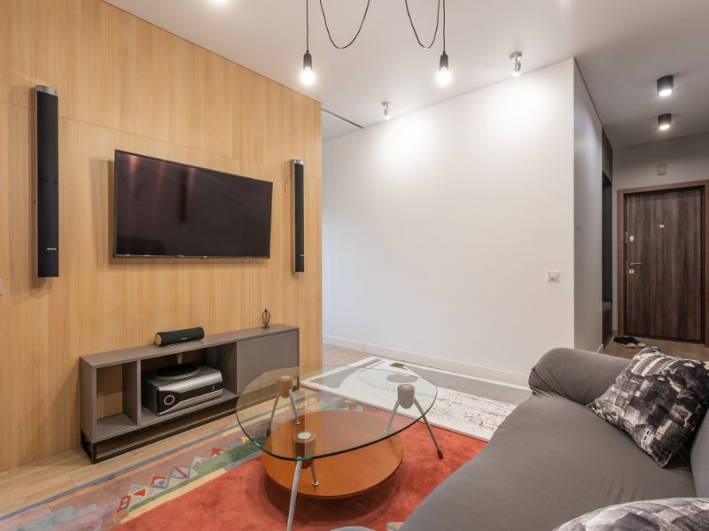 Marble & wood tv accent wall ideas for your home design - Beautiful Homes