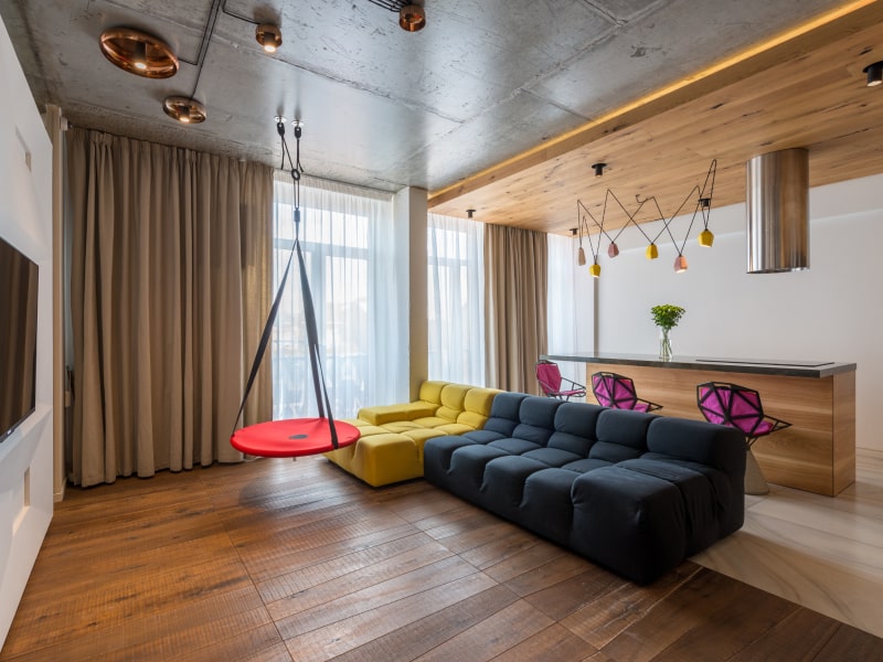 Wall mounted type of TV console for modern living room - Beautiful Homes