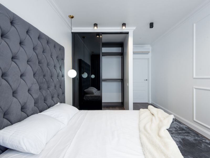 Tinted glass cupboard design idea for the bedroom - Beautiful Homes