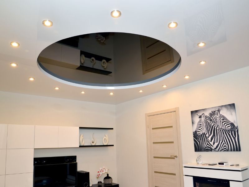 False ceiling round design with lights - Beautiful Homes