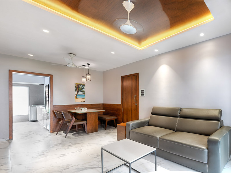 Acrylic false ceiling design with a recessed center - Beautiful Homes