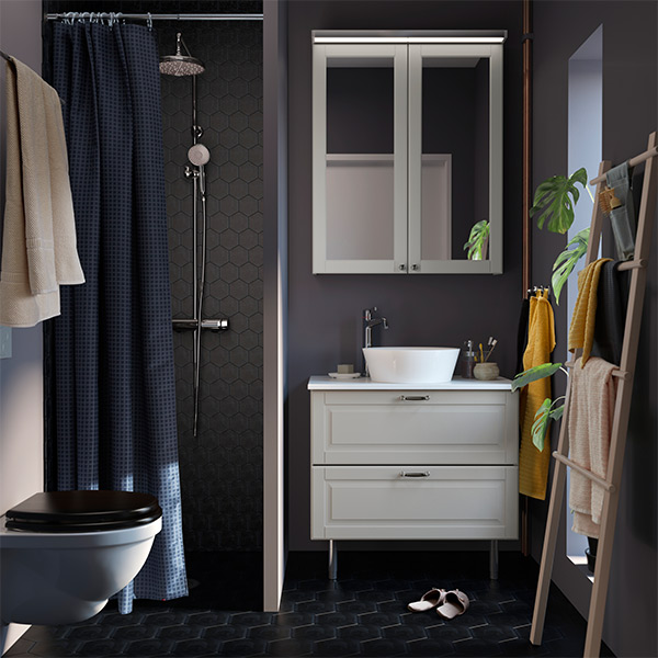 Dark blue theme bathroom design for your space – Beautiful Homes