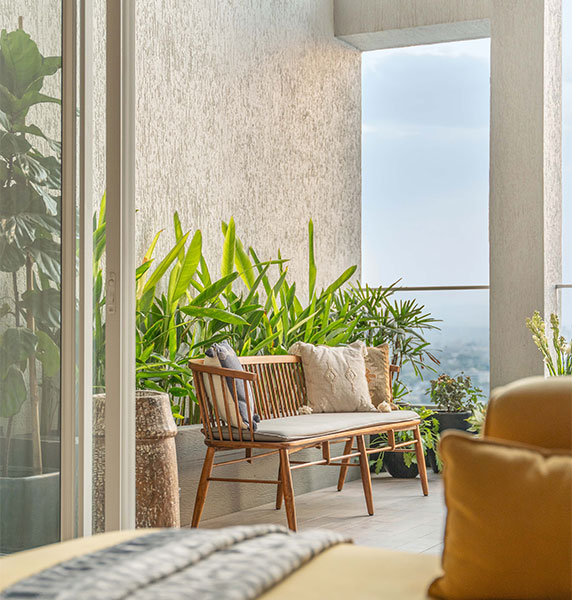 Sofa seating for a big balcony furniture decor - Beautiful Homes