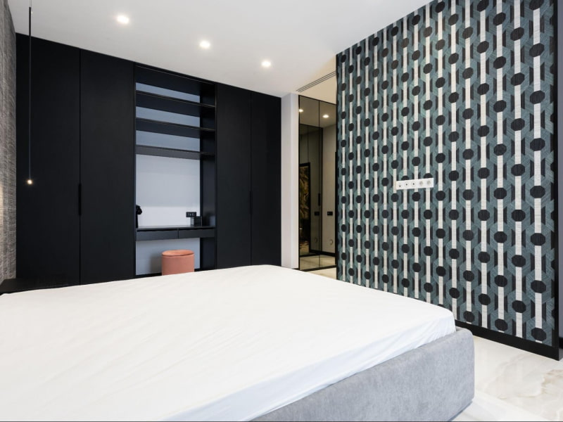 Fitted black almirah design - Beautiful Homes