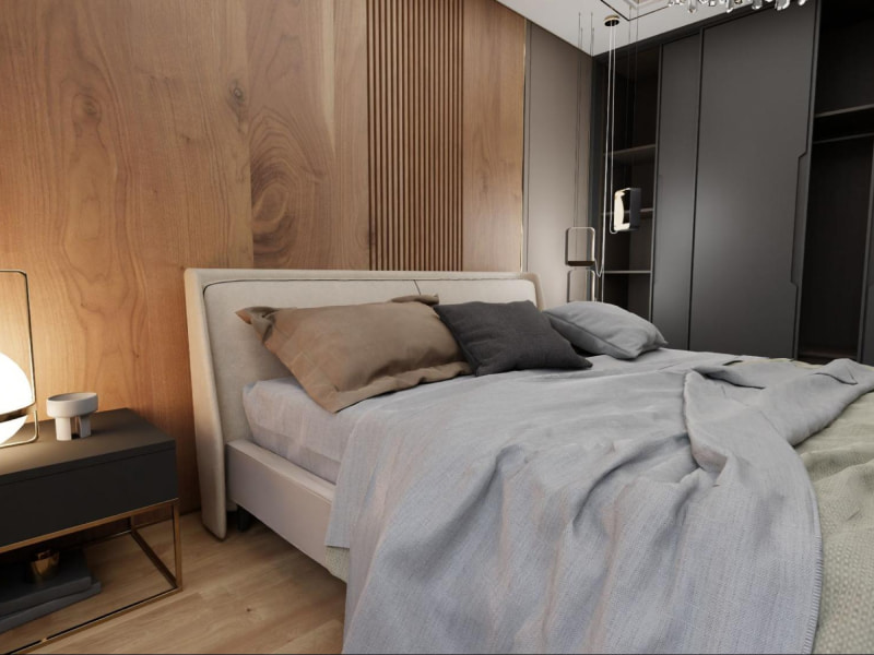 Sliding black wardrobe design for your bedroom - Beautiful Homes