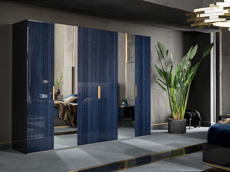 Navy blue laminate combination for wardrobes – Beautiful Homes