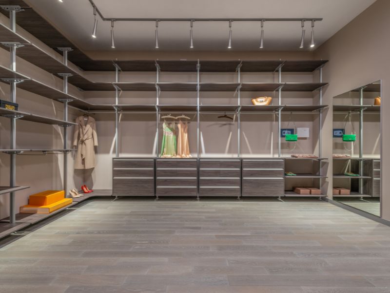 Spacious open l-shape wardrobe design - Beautiful Homes