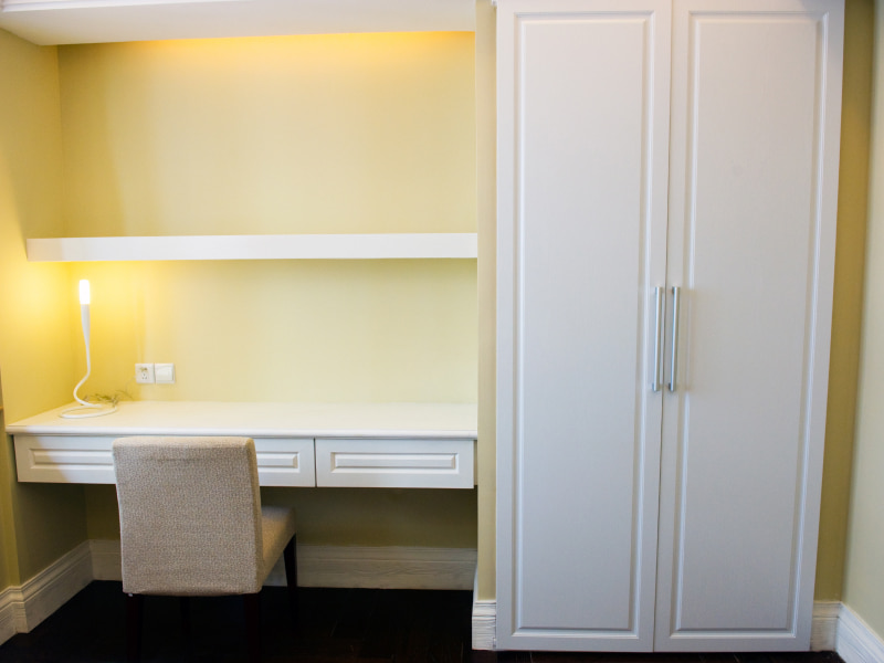 Study table attached with wardrobe designs - Beautiful Homes Study table attached with wardrobe designs - Beautiful Homes